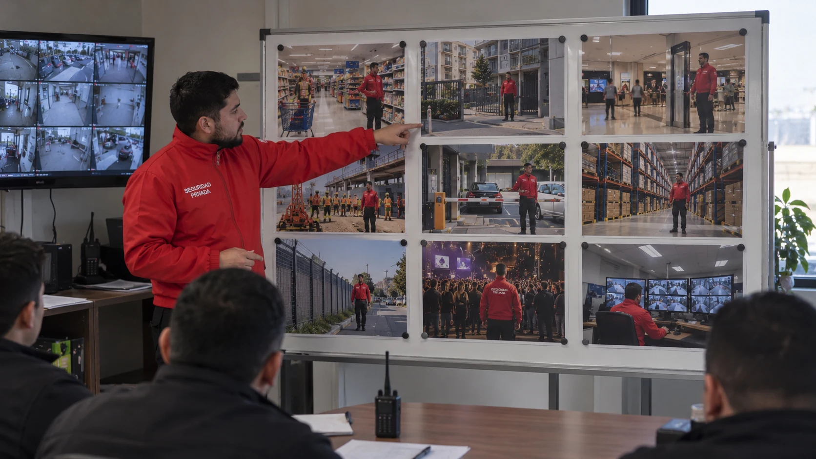 Presentación de las necesidades de seguridad frente a fotografías de distintos recintos.